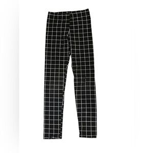 Old Navy Black & White Windowpane Leggings | Size Medium (8)